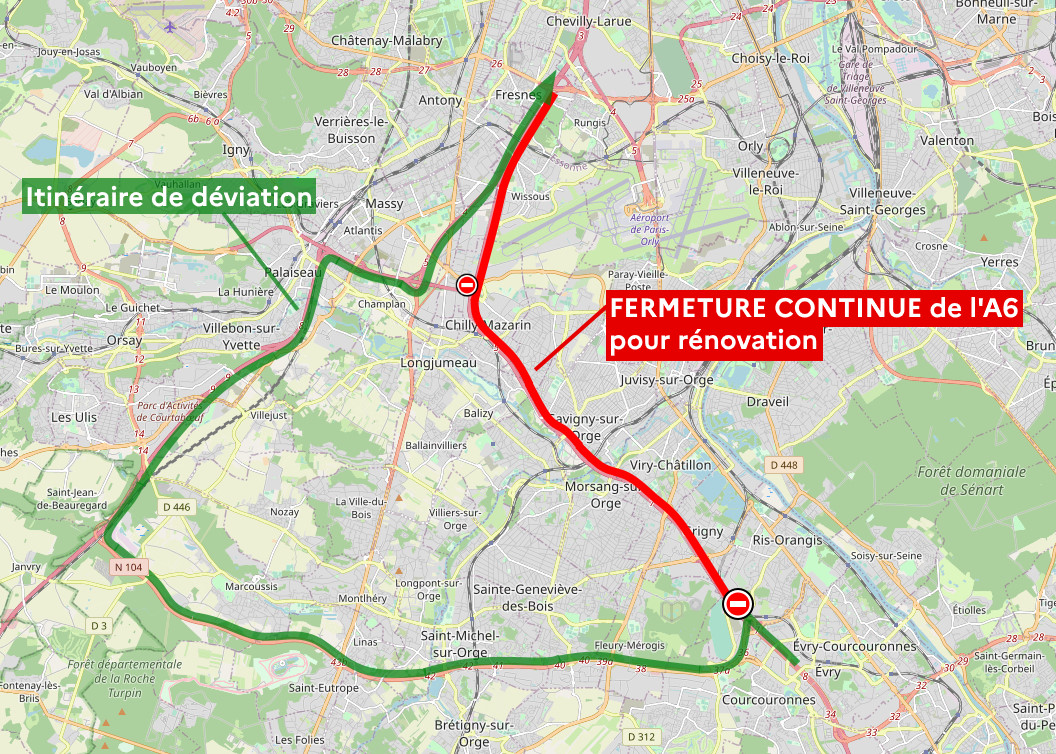 Rénovation de chaussées et de ponts de l’autoroute A6 DiRIF