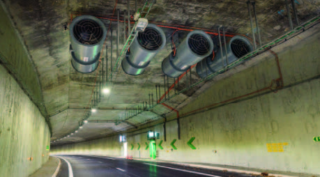 Système de ventilation installé dans les tunnels