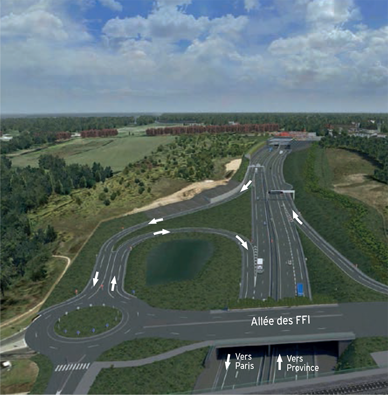 Simulation de la future rampe Nord et du Diffuseur du RER